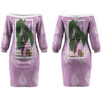 Aloha Hawaii Kalo Couples Matching Off The Shoulder Long Sleeve Dress and Hawaiian Shirt Hawaiian Taro Leaves Stylized Stamp LT14 - Polynesian Pride