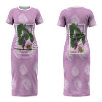 Aloha Hawaii Kalo Couples Matching Short Sleeve Bodycon Dress and Hawaiian Shirt Hawaiian Taro Leaves Stylized Stamp LT14 - Polynesian Pride