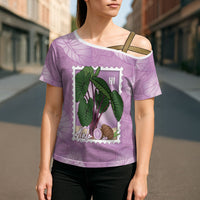 Aloha Hawaii Kalo Cross Shoulder Shirt Hawaiian Taro Leaves Stylized Stamp LT14 - Polynesian Pride