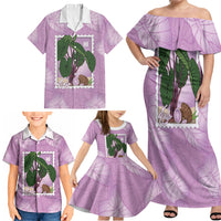 Aloha Hawaii Kalo Family Matching Off Shoulder Maxi Dress and Hawaiian Shirt Hawaiian Taro Leaves Stylized Stamp LT14 - Polynesian Pride