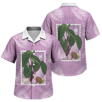 Aloha Hawaii Kalo Family Matching Off Shoulder Maxi Dress and Hawaiian Shirt Hawaiian Taro Leaves Stylized Stamp LT14 Son's Shirt Purple - Polynesian Pride