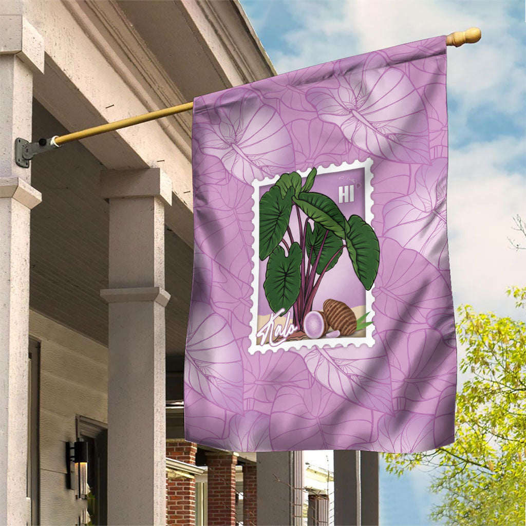Aloha Hawaii Kalo Garden Flag Hawaiian Taro Leaves Stylized Stamp LT14 House Flag Purple - Polynesian Pride