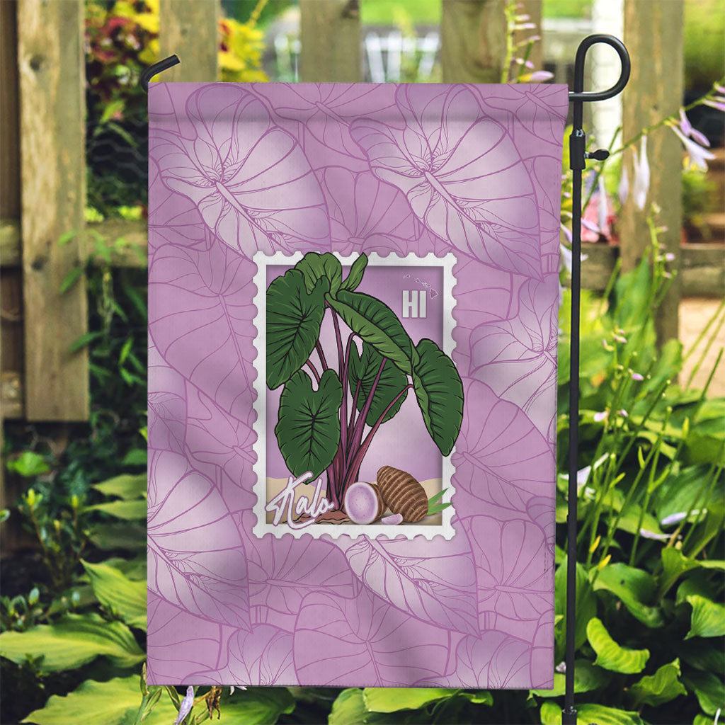 Aloha Hawaii Kalo Garden Flag Hawaiian Taro Leaves Stylized Stamp LT14 Garden Flag Purple - Polynesian Pride