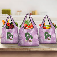 Aloha Hawaii Kalo Grocery Bag Hawaiian Taro Leaves Stylized Stamp LT14 3-pack One Size Purple - Polynesian Pride