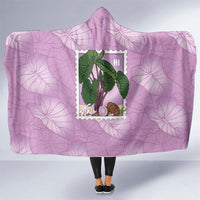 Aloha Hawaii Kalo Hooded Blanket Hawaiian Taro Leaves Stylized Stamp LT14 One Size Purple - Polynesian Pride