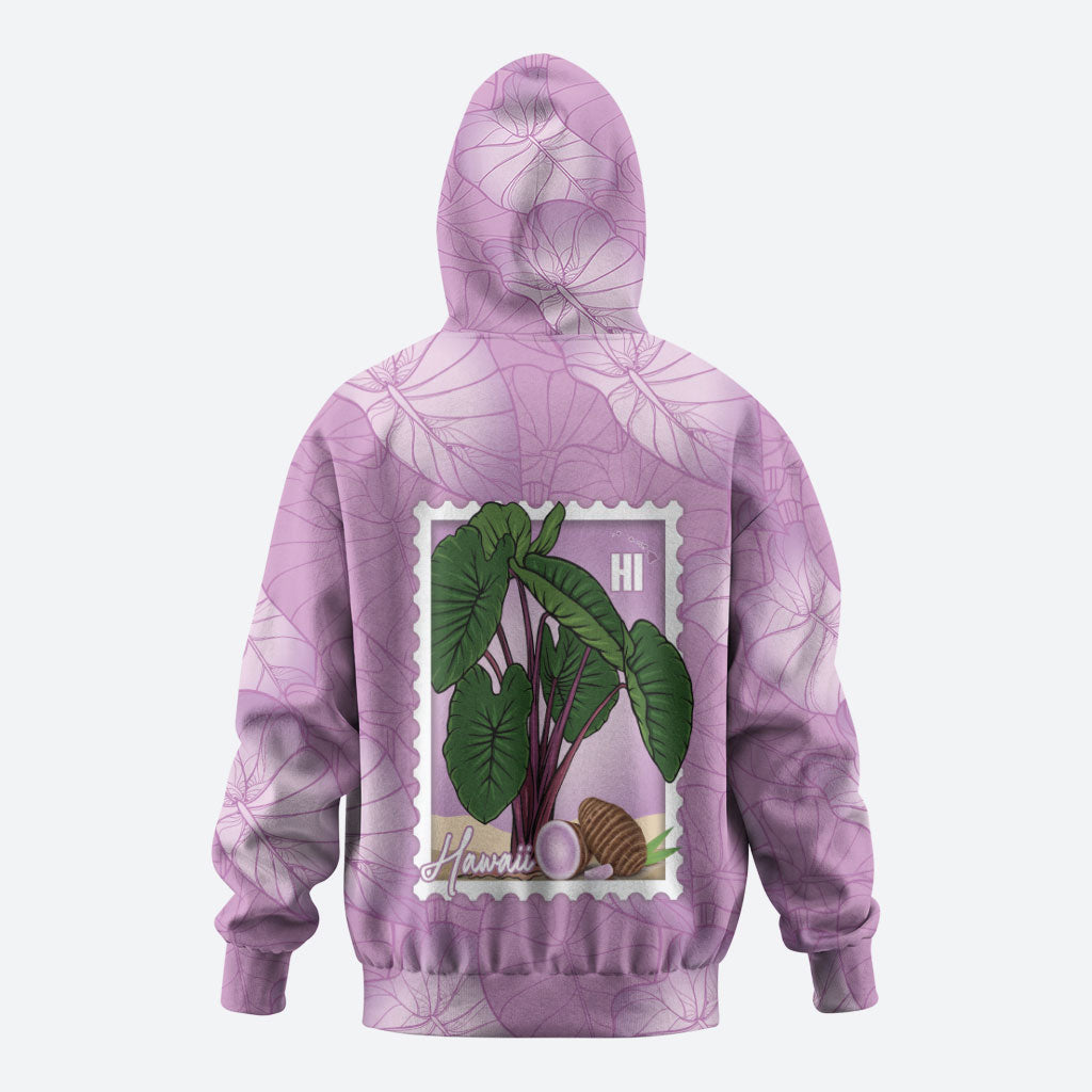 Aloha Hawaii Kalo Hoodie Hawaiian Taro Leaves Stylized Stamp LT14 - Polynesian Pride