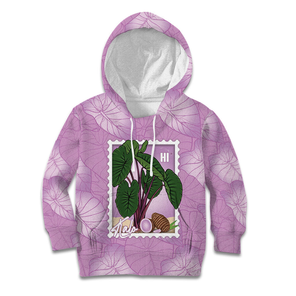 Aloha Hawaii Kalo Kid Hoodie Hawaiian Taro Leaves Stylized Stamp