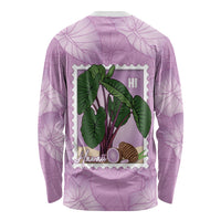 Aloha Hawaii Kalo Long Sleeve Shirt Hawaiian Taro Leaves Stylized Stamp LT14 - Polynesian Pride