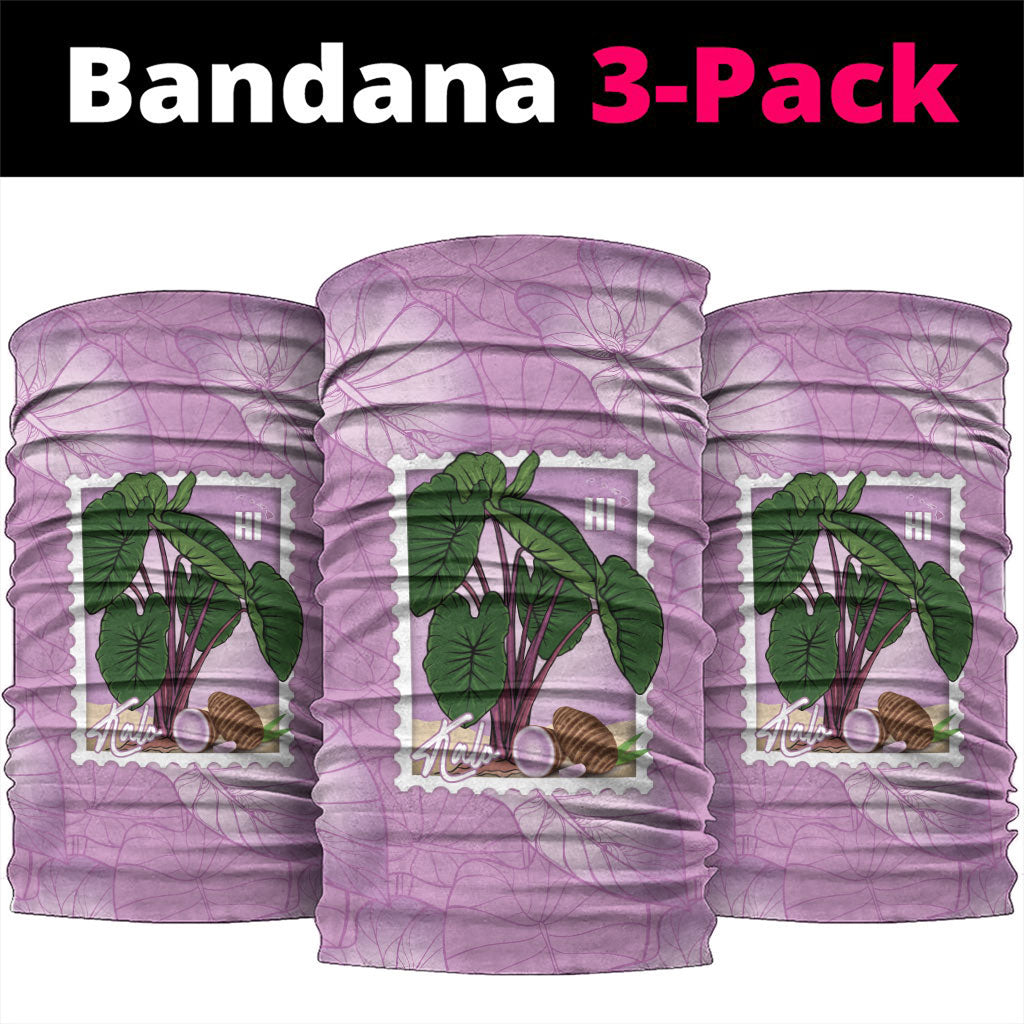 Aloha Hawaii Kalo Neck Gaiter Hawaiian Taro Leaves Stylized Stamp LT14 package One Size: 25*50cm Purple - Polynesian Pride