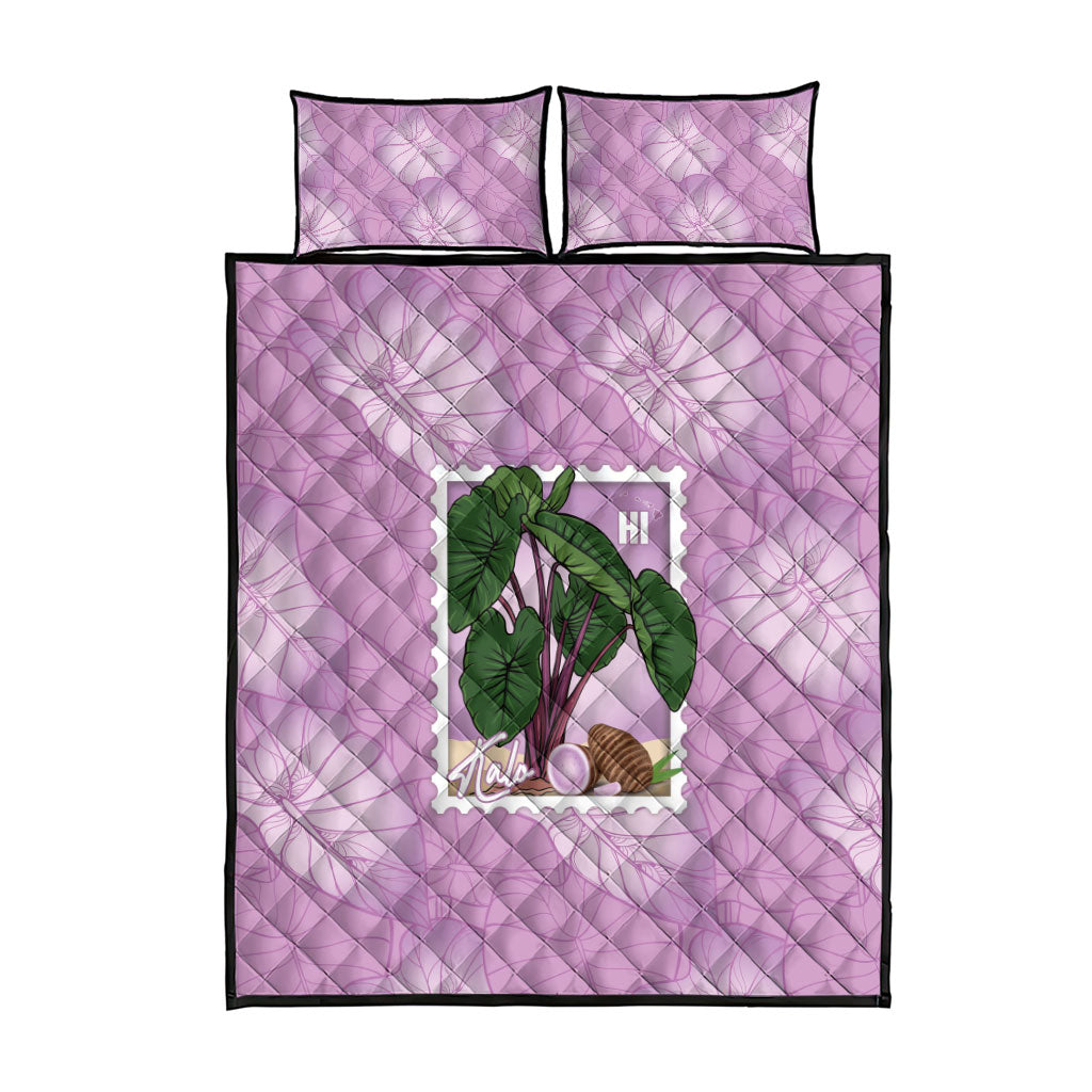 Aloha Hawaii Kalo Quilt Bed Set Hawaiian Taro Leaves Stylized Stamp LT14 - Polynesian Pride