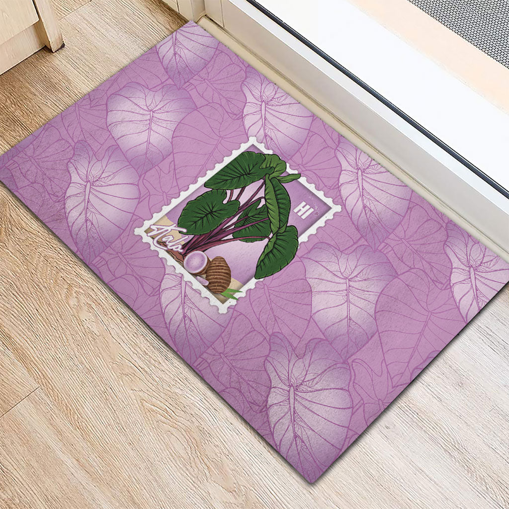 Aloha Hawaii Kalo Rubber Doormat Hawaiian Taro Leaves Stylized Stamp LT14 - Polynesian Pride