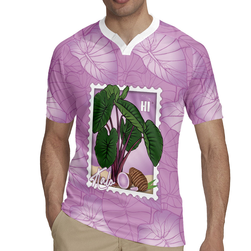 Aloha Hawaii Kalo Rugby Jersey Hawaiian Taro Leaves Stylized Stamp LT14 - Polynesian Pride