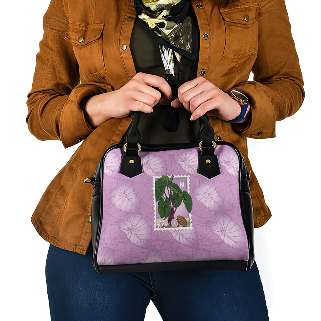 Aloha Hawaii Kalo Shoulder Handbag Hawaiian Taro Leaves Stylized Stamp LT14 - Polynesian Pride