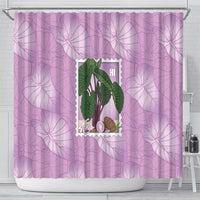 Aloha Hawaii Kalo Shower Curtain Hawaiian Taro Leaves Stylized Stamp LT14 - Polynesian Pride