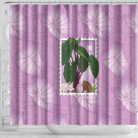 Aloha Hawaii Kalo Shower Curtain Hawaiian Taro Leaves Stylized Stamp LT14 - Polynesian Pride