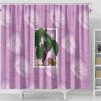 Aloha Hawaii Kalo Shower Curtain Hawaiian Taro Leaves Stylized Stamp LT14 - Polynesian Pride