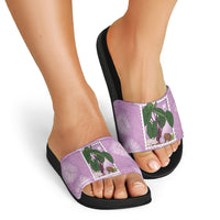 Aloha Hawaii Kalo Slide Sandals Hawaiian Taro Leaves Stylized Stamp LT14 - Polynesian Pride