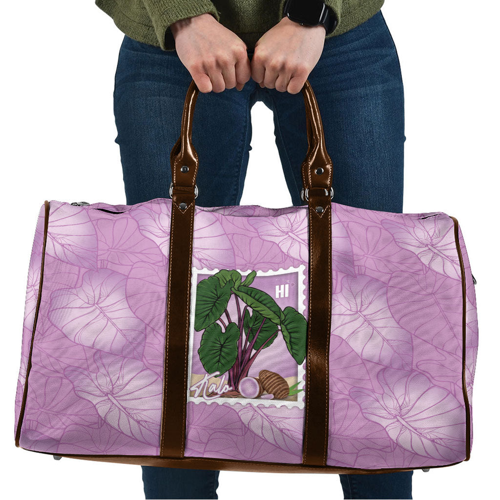 Aloha Hawaii Kalo Travel Bag Hawaiian Taro Leaves Stylized Stamp LT14 Purple - Polynesian Pride