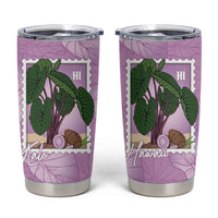 Aloha Hawaii Kalo Tumbler Cup Hawaiian Taro Leaves Stylized Stamp LT14 Purple - Polynesian Pride