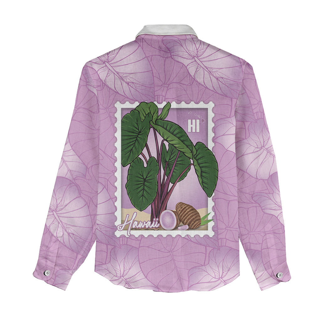 Aloha Hawaii Kalo Women Casual Shirt Hawaiian Taro Leaves Stylized Stamp LT14 - Polynesian Pride