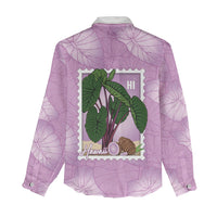 Aloha Hawaii Kalo Women Casual Shirt Hawaiian Taro Leaves Stylized Stamp LT14 - Polynesian Pride