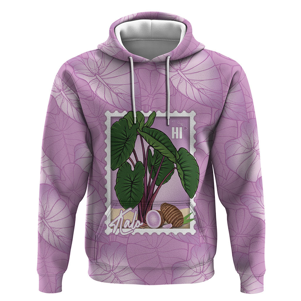 Aloha Hawaii Kalo Zip Hoodie Hawaiian Taro Leaves Stylized Stamp LT14 Pullover Hoodie Purple - Polynesian Pride
