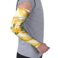 Aloha Hawaii Puakenikeni Arm Sleeves Hawaiian Lei Palaka Motifs Stylized Stamp LT14 - Polynesian Pride