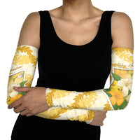 Aloha Hawaii Puakenikeni Arm Sleeves Hawaiian Lei Palaka Motifs Stylized Stamp LT14 - Polynesian Pride