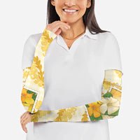 Aloha Hawaii Puakenikeni Arm Sleeves Hawaiian Lei Palaka Motifs Stylized Stamp LT14 - Polynesian Pride