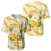 Aloha Hawaii Puakenikeni Baseball Jersey Hawaiian Lei Palaka Motifs Stylized Stamp LT14 - Polynesian Pride