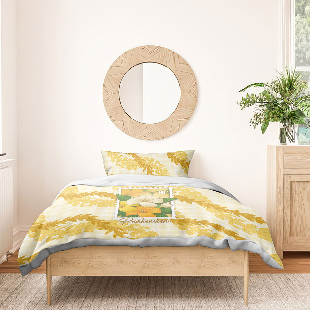 Aloha Hawaii Puakenikeni Bedding Set Hawaiian Lei Palaka Motifs Stylized Stamp LT14 - Polynesian Pride