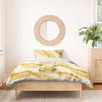 Aloha Hawaii Puakenikeni Bedding Set Hawaiian Lei Palaka Motifs Stylized Stamp LT14 - Polynesian Pride