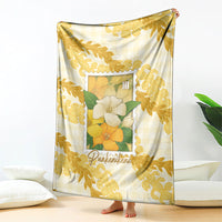 Aloha Hawaii Puakenikeni Blanket Hawaiian Lei Palaka Motifs Stylized Stamp LT14 - Polynesian Pride