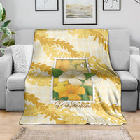 Aloha Hawaii Puakenikeni Blanket Hawaiian Lei Palaka Motifs Stylized Stamp LT14 - Polynesian Pride