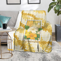 Aloha Hawaii Puakenikeni Blanket Hawaiian Lei Palaka Motifs Stylized Stamp LT14 - Polynesian Pride