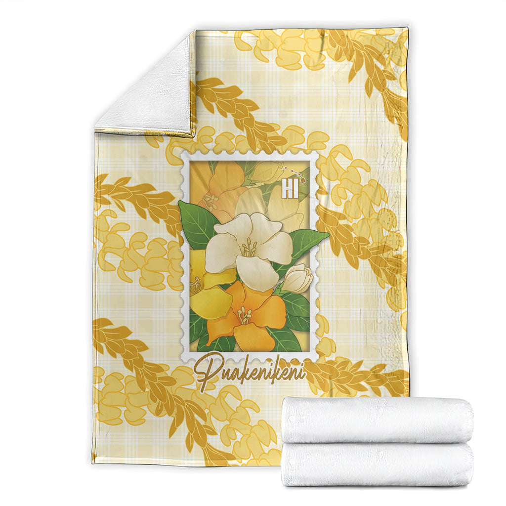 Aloha Hawaii Puakenikeni Blanket Hawaiian Lei Palaka Motifs Stylized Stamp LT14 - Polynesian Pride