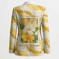 Aloha Hawaii Puakenikeni Blazer Hawaiian Lei Palaka Motifs Stylized Stamp LT14 - Polynesian Pride