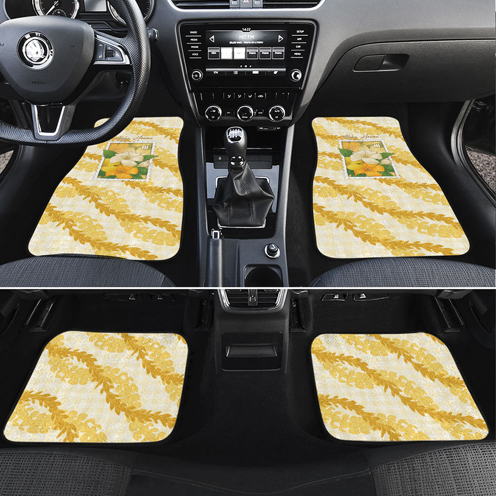 Aloha Hawaii Puakenikeni Car Mats Hawaiian Lei Palaka Motifs Stylized Stamp