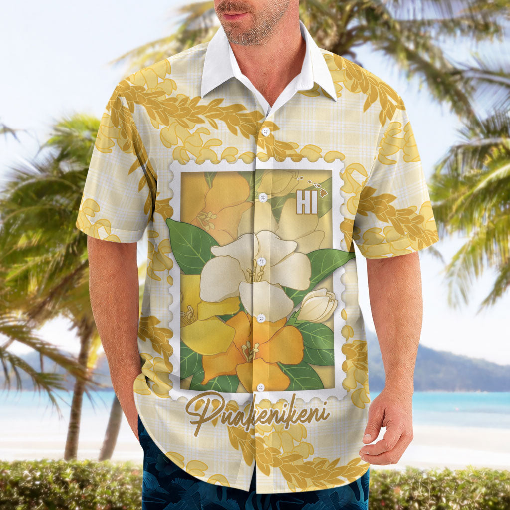 Aloha Hawaii Puakenikeni Hawaiian Shirt Hawaiian Lei Palaka Motifs Stylized Stamp LT14 - Polynesian Pride