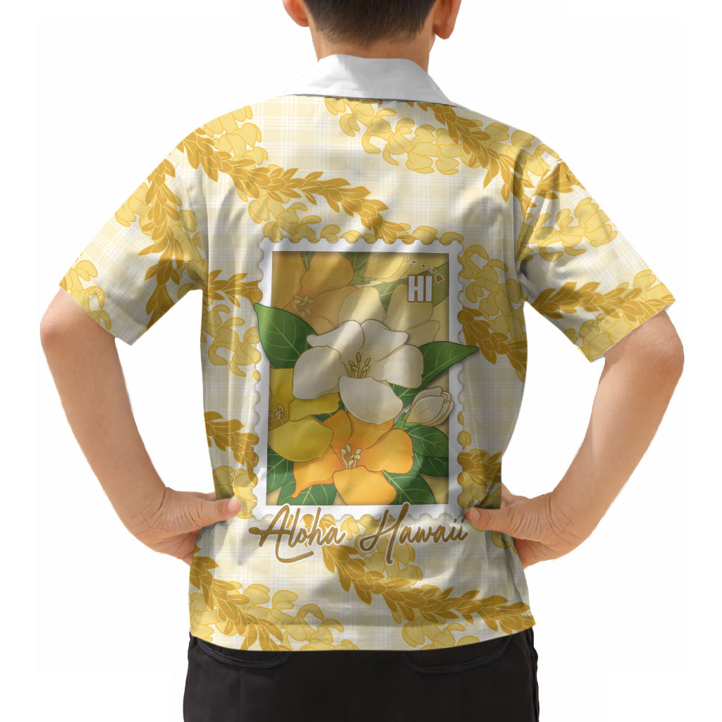 Aloha Hawaii Puakenikeni Hawaiian Shirt Hawaiian Lei Palaka Motifs Stylized Stamp LT14 - Polynesian Pride