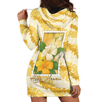 Aloha Hawaii Puakenikeni Hoodie Dress Hawaiian Lei Palaka Motifs Stylized Stamp LT14 - Polynesian Pride