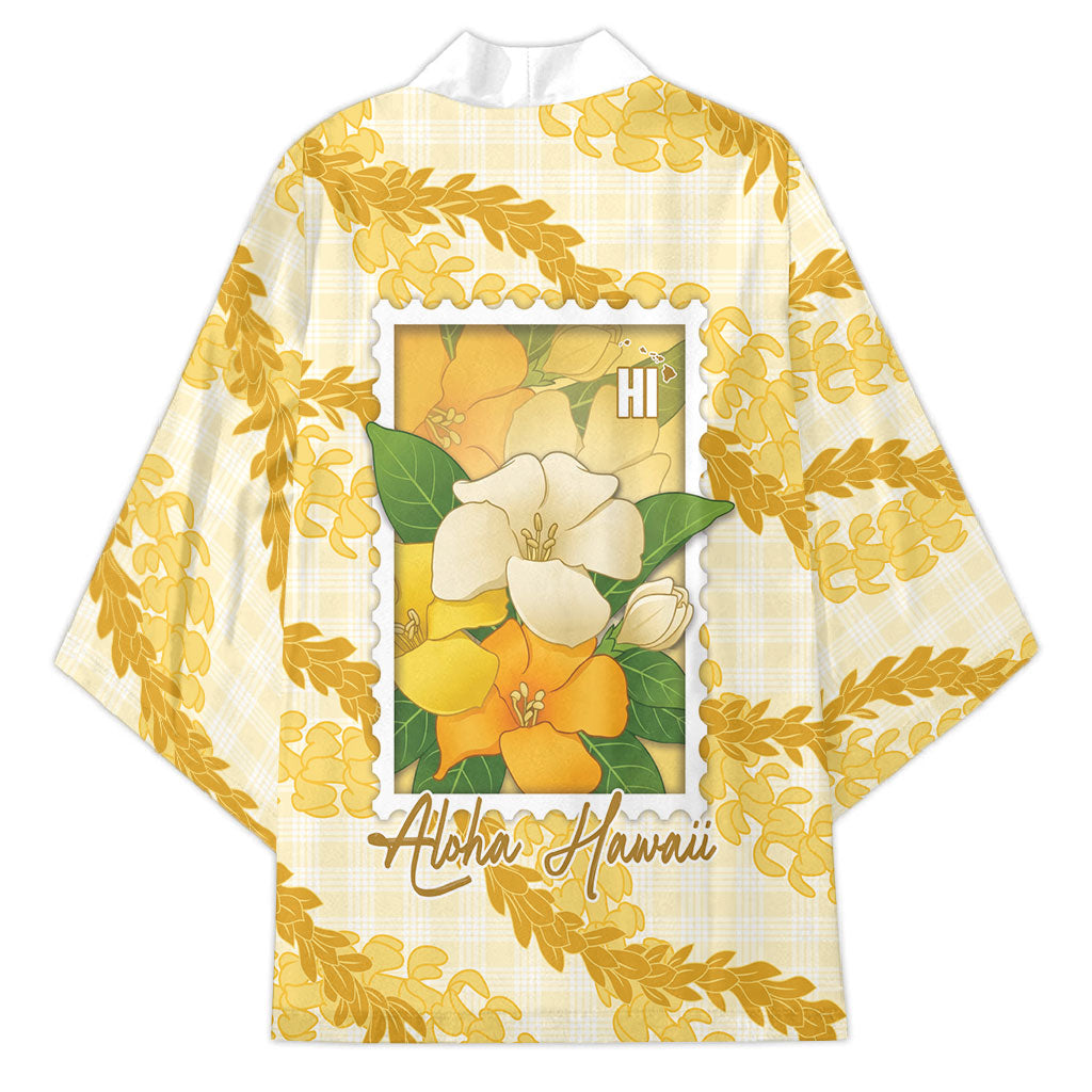 Aloha Hawaii Puakenikeni Kimono Hawaiian Lei Palaka Motifs Stylized Stamp LT14 - Polynesian Pride