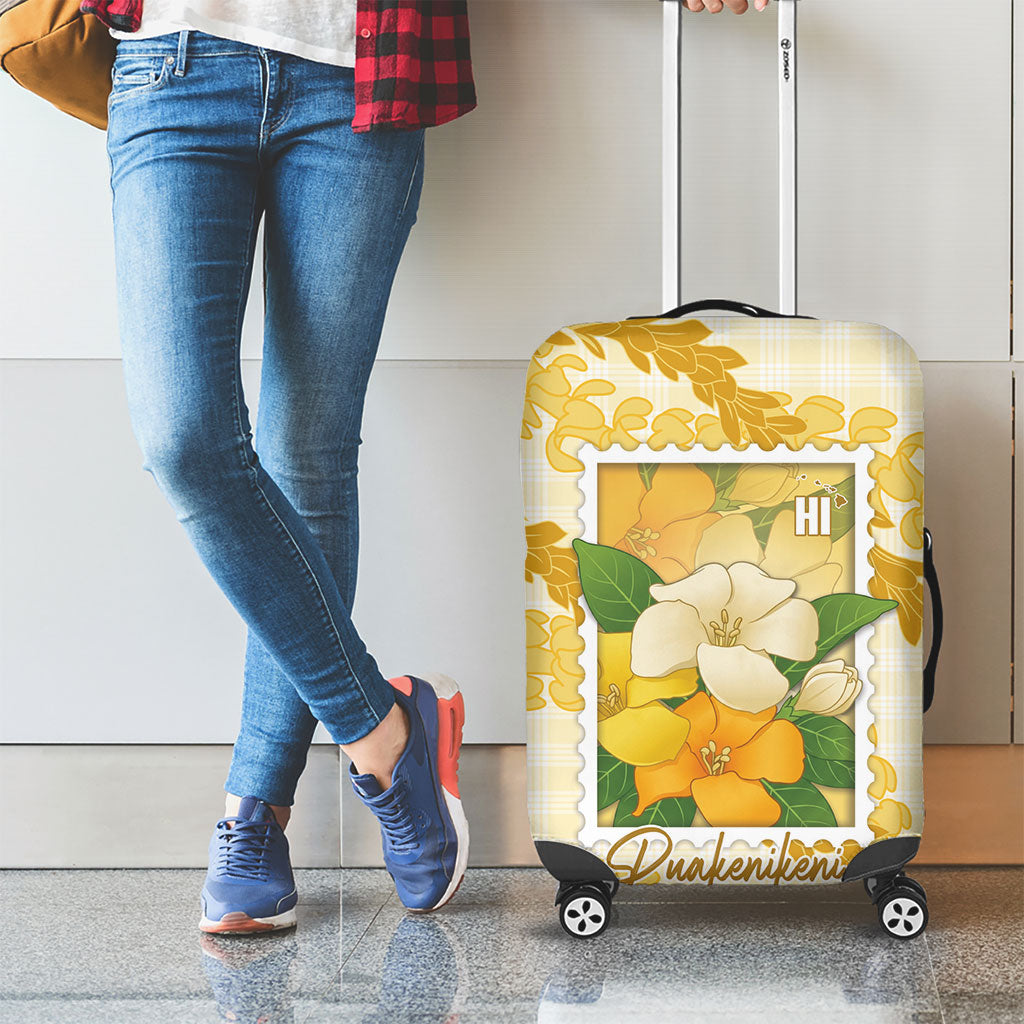 Aloha Hawaii Puakenikeni Luggage Cover Hawaiian Lei Palaka Motifs Stylized Stamp LT14 - Polynesian Pride