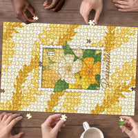 Aloha Hawaii Puakenikeni Puzzle Hawaiian Lei Palaka Motifs Stylized Stamp LT14 - Polynesian Pride