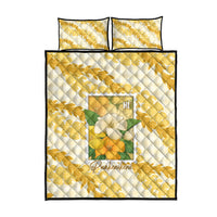 Aloha Hawaii Puakenikeni Quilt Bed Set Hawaiian Lei Palaka Motifs Stylized Stamp LT14 - Polynesian Pride