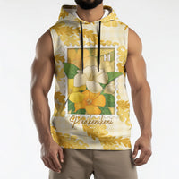Aloha Hawaii Puakenikeni Sleeveless Hoodie Hawaiian Lei Palaka Motifs Stylized Stamp LT14 - Polynesian Pride