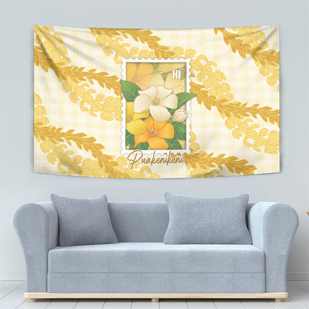 Aloha Hawaii Puakenikeni Tapestry Hawaiian Lei Palaka Motifs Stylized Stamp LT14 - Polynesian Pride