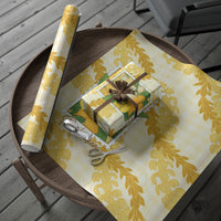 Aloha Hawaii Puakenikeni Wrapping Paper Hawaiian Lei Palaka Motifs Stylized Stamp LT14 - Polynesian Pride
