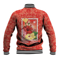 Aloha Hawaii Pua Aloalo Baseball Jacket Hawaiian Hibiscus Flowers Stylized Stamp LT14 - Polynesian Pride