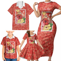 Aloha Hawaii Pua Aloalo Family Matching Short Sleeve Bodycon Dress and Hawaiian Shirt Hawaiian Hibiscus Flowers Stylized Stamp LT14 - Polynesian Pride